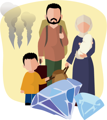 紛争ダイヤモンドのイラスト